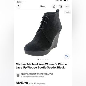MICHAEL Michael Kors Black Wedge Booties